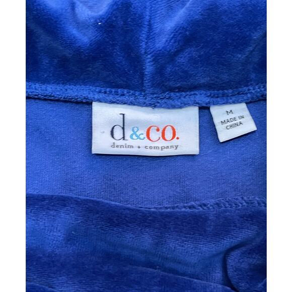 Denim & Co. Women's Long Sleeve Soft Cozy Velour Cowl Neck Tunic Top Blue Medium - Picture 4 of 7